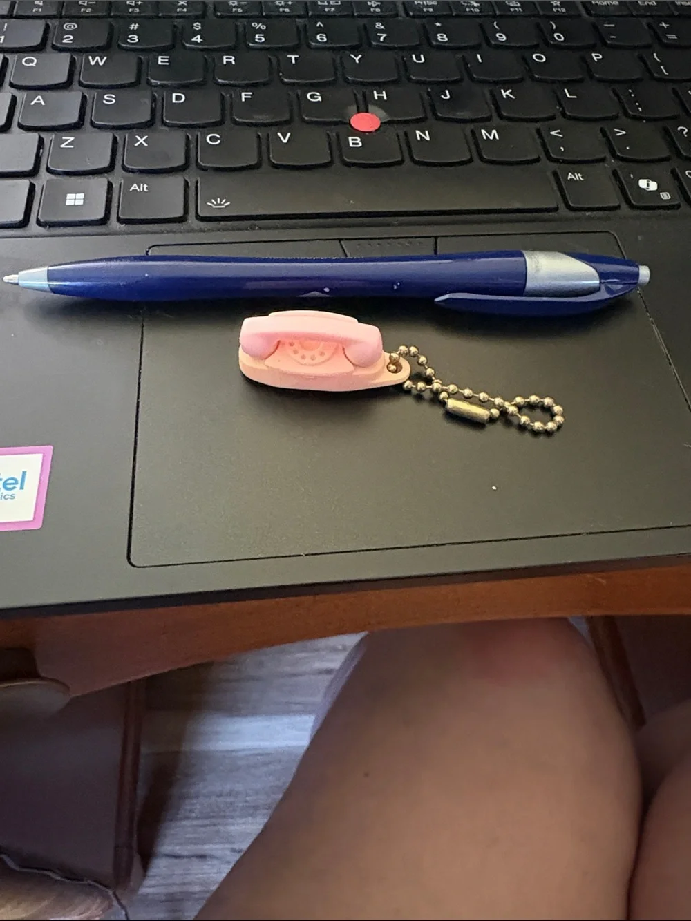 Pink Novelty Retro Phone Keychain - Pink